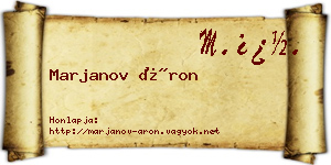 Marjanov Áron névjegykártya