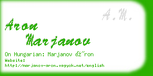 aron marjanov business card